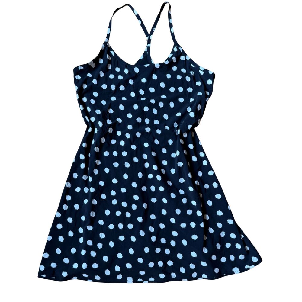 Outdoor Voices Black White Polka Dot Lined Exercise Dress Size L Lightspeed